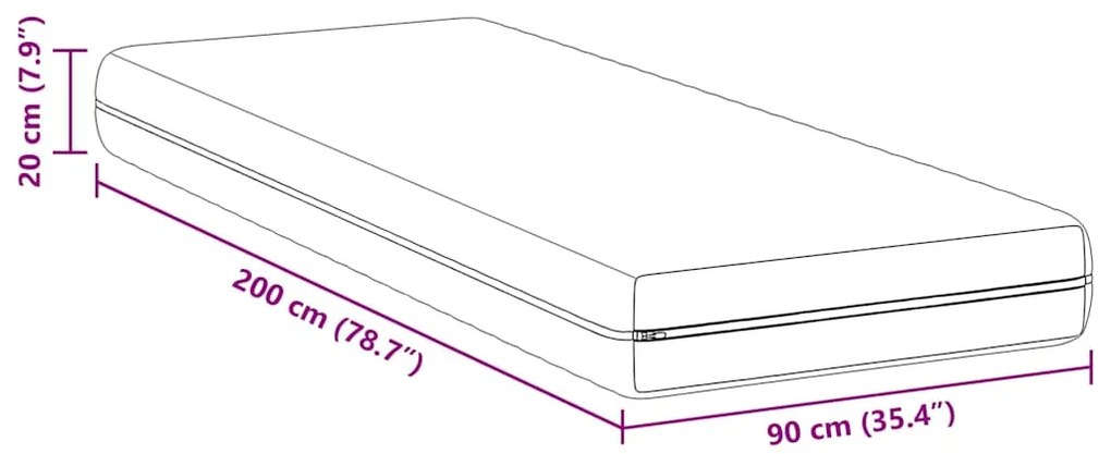 Colchões Branco 90 x 200 cm Tecido 100% poliéster