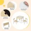 Conjunto de mesa e cadeira para crianças de actividades com arrumação oculta Natural