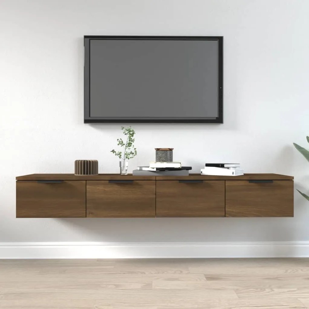 3115899 vidaXL Armários parede 2pcs 68x30x20cm madeira proc. carvalho castanho