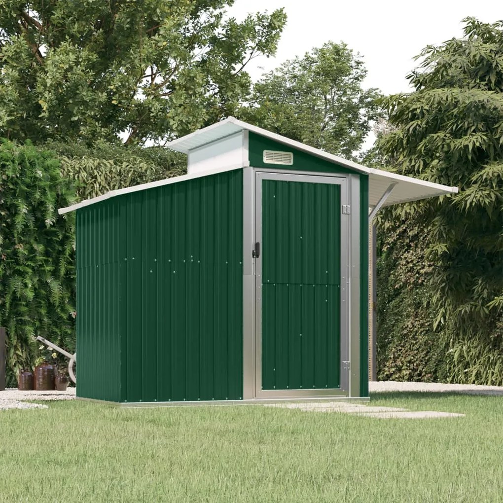 316242 vidaXL Abrigo de jardim 270x130x208,5 cm aço galvanizado verde