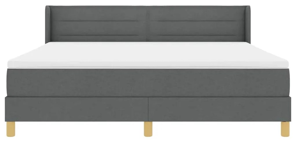 Cama Box com Colchão , Cinza Escuro, 180 x 200 cm, Tecido