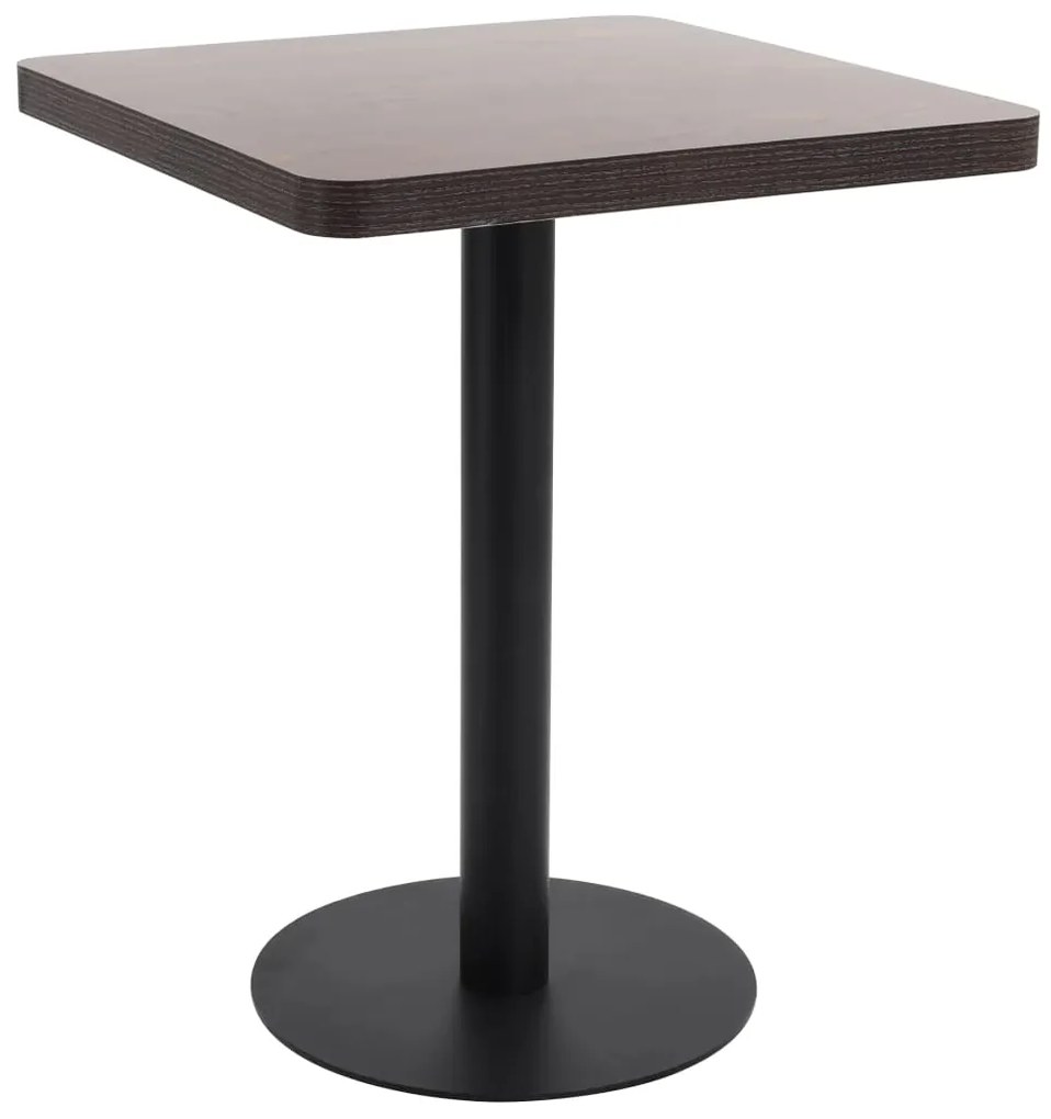 286431 vidaXL Mesa bistrô 60x60 cm MDF castanho-escuro
