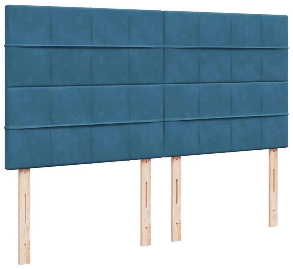 Cama com molas/colchão 180x200 cm veludo azul
