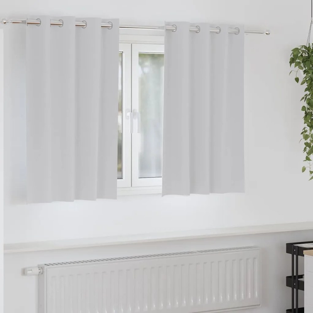 vidaXL Cortinas com cortinas 2 pcs Cinza Claro 140 x 140 cm Poliéster