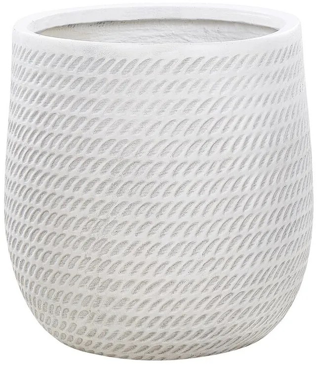 Vaso para plantas em fibra de argila branco creme 39 x 39 x 44 cm LIVADIA Beliani