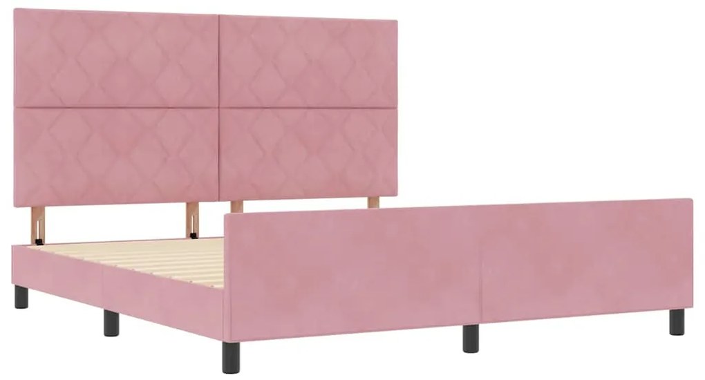 Cama vidaXL Rosa 180x200 cm Veludo