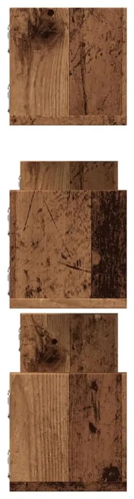 Prateleiras de parede 3 pcs derivados de madeira madeira velha