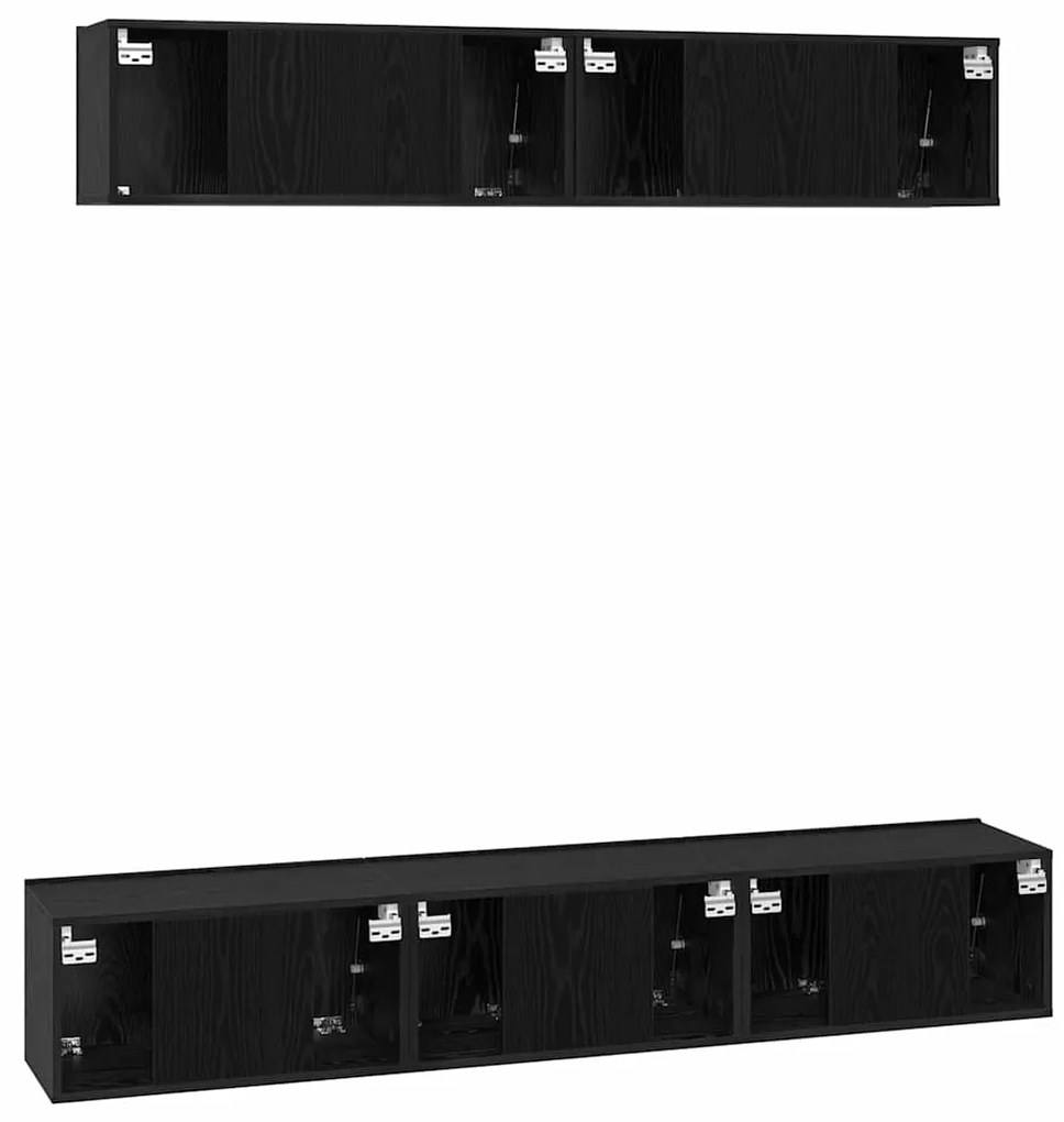 Conjunto de móvel de TV 5 pcs Carvalho Preto 80 x 30 x 30 cm