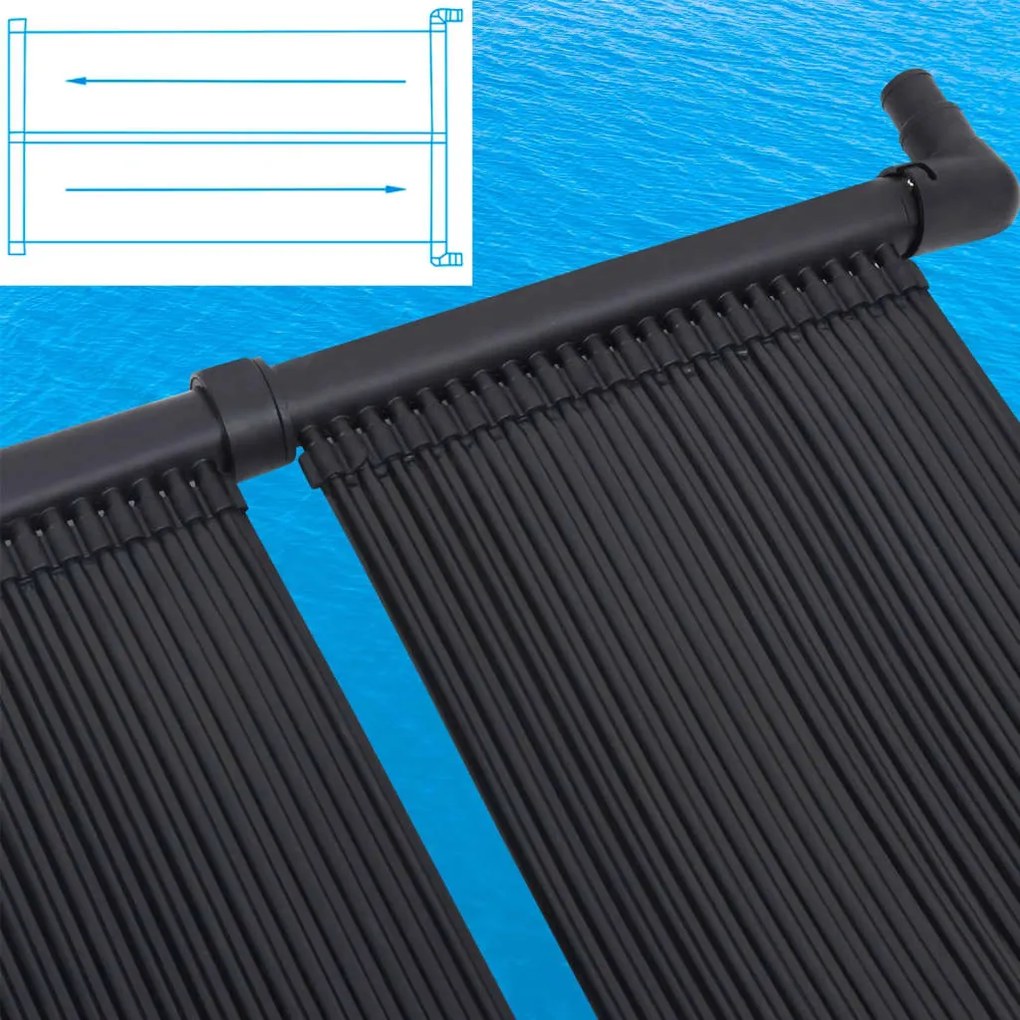 Painéis aquecedores solares de piscina 2 pcs 80x310 cm