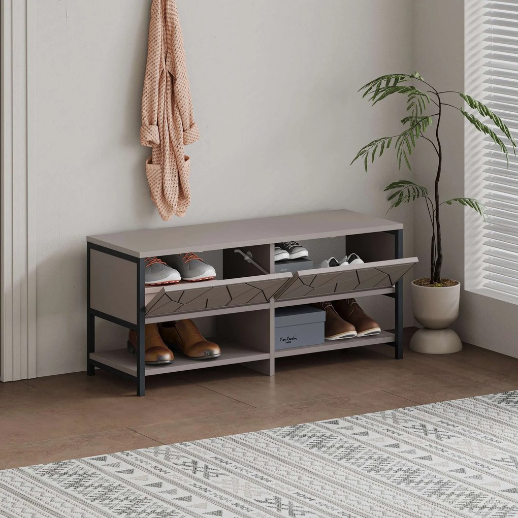 Hall Stand Berlin BA – Walnut Cream – 120x200x35 cm