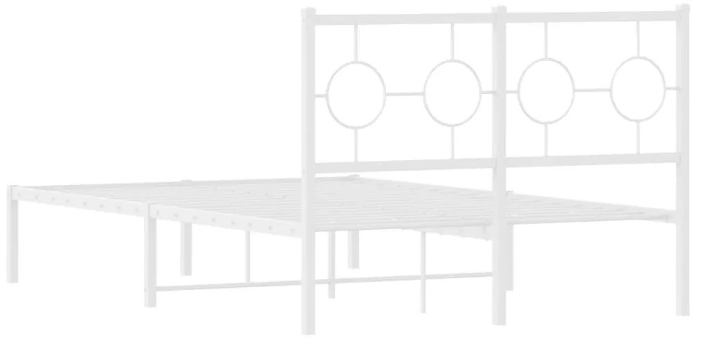 Estrutura de cama com cabeceira 120x200 cm metal branco