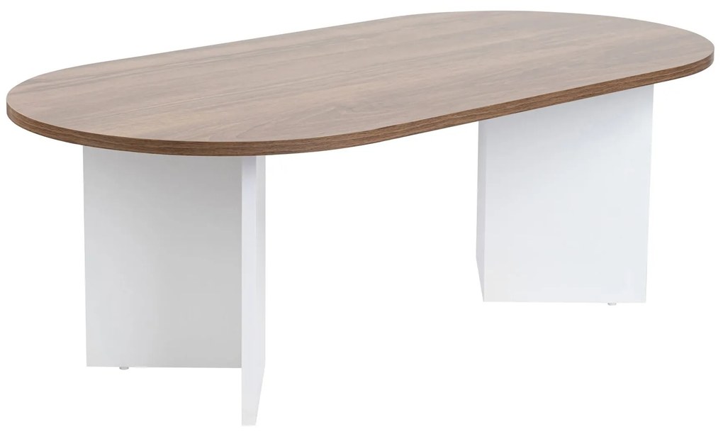Mesa de Centro Sable – Walnut e Branco – 119x40x60 cm