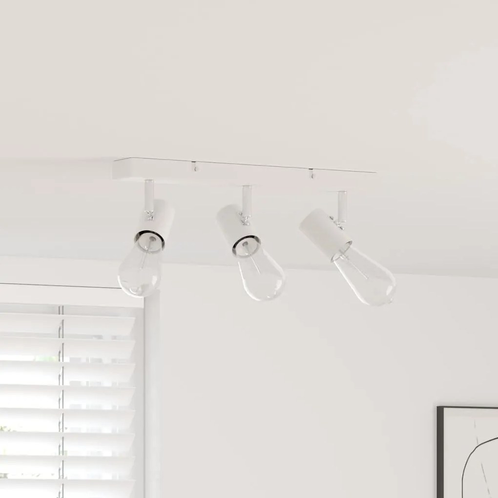 vidaXL Spotlight de Teto 3 Via Ajustável Branco E27