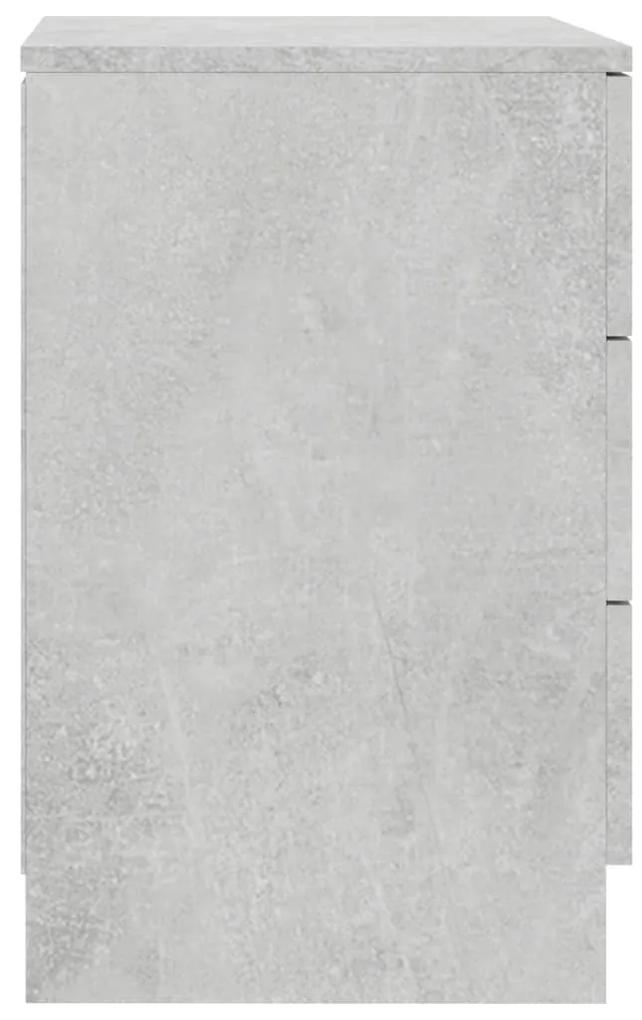 Mesa de cabeceira 38x35x56 cm contraplacado cinzento cimento