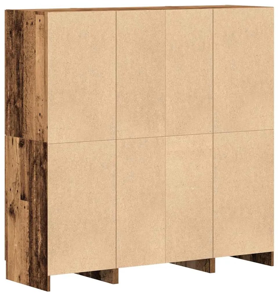 3 pcs armário de cozinha conjunto deriv. madeira madeira velha