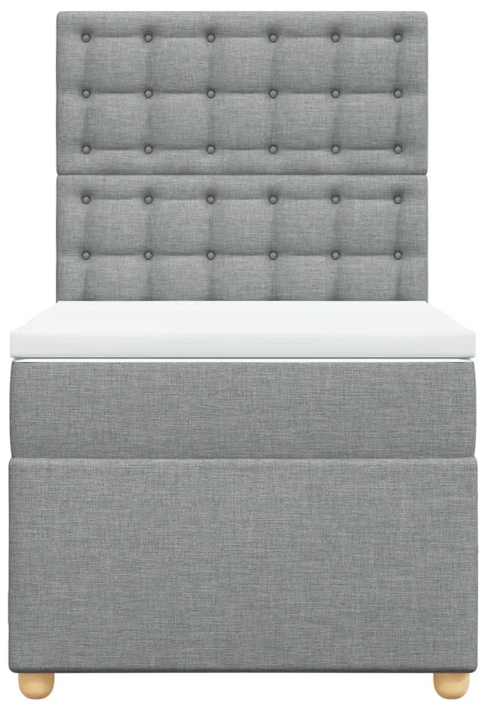 Cama com molas/colchão 90x200 cm tecido cinza-claro