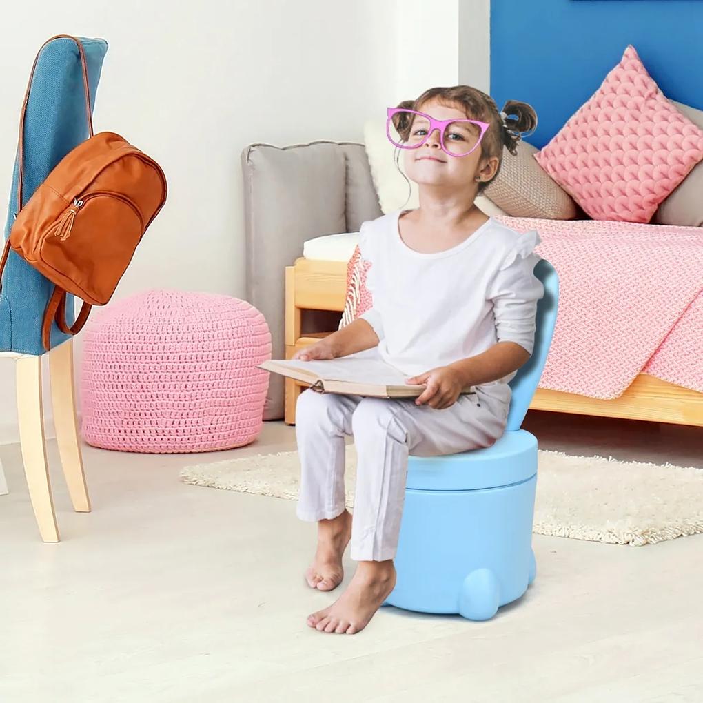 Banco de plástico para crianças Forma Coelho até 120 kg 34,5 x 33 x 32 cm Azul