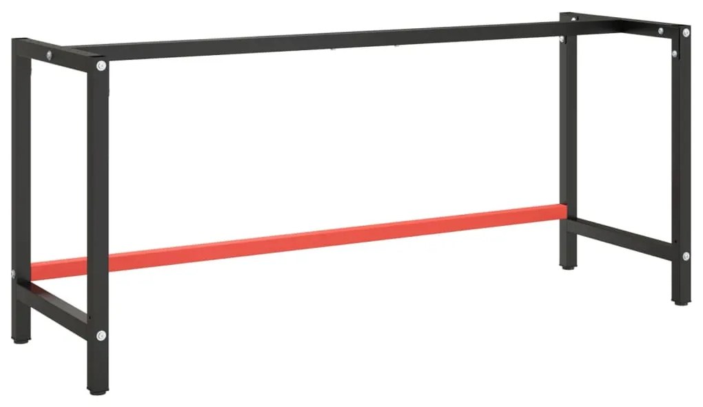 vidaXL Estrutura p/ bancada 180x57x79 cm metal preto e vermelho mate