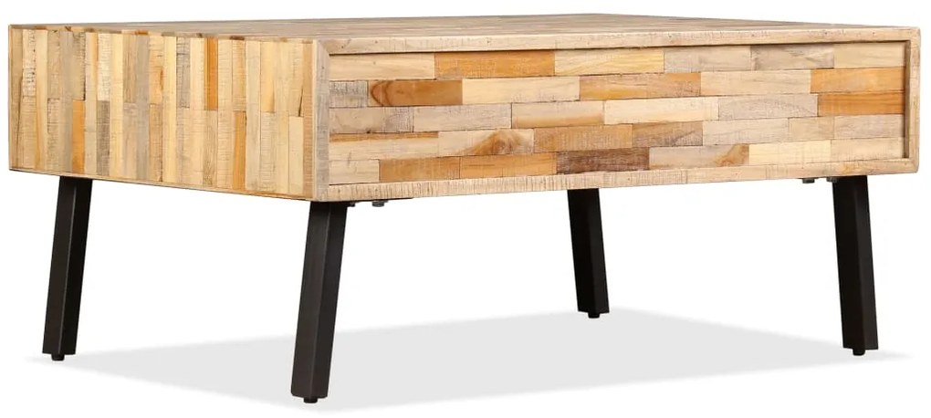 Mesa de centro teca maciça reciclada 90x65x40 cm