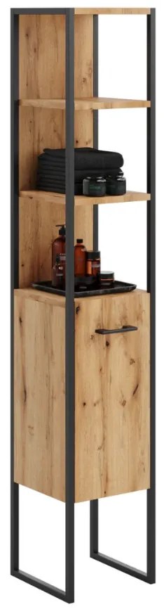 Coluna de casa de banho AURA 180 x 33 x 33 cm cor carvalho artesanal