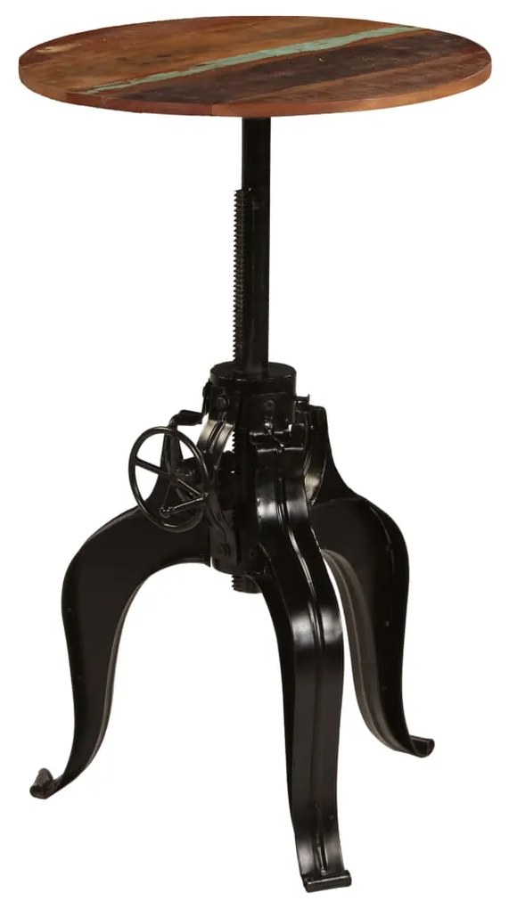 vidaXL Mesa de bar em madeira recuperada maciça 60x(76-110) cm