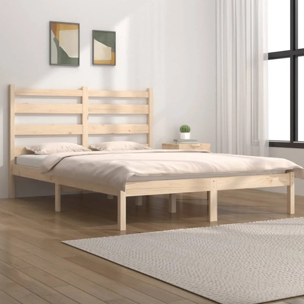 vidaXL Estrutura de cama 140x190 cm pinho maciço