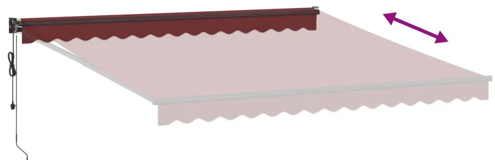 Toldo retrátil automático 400x300 cm bordô