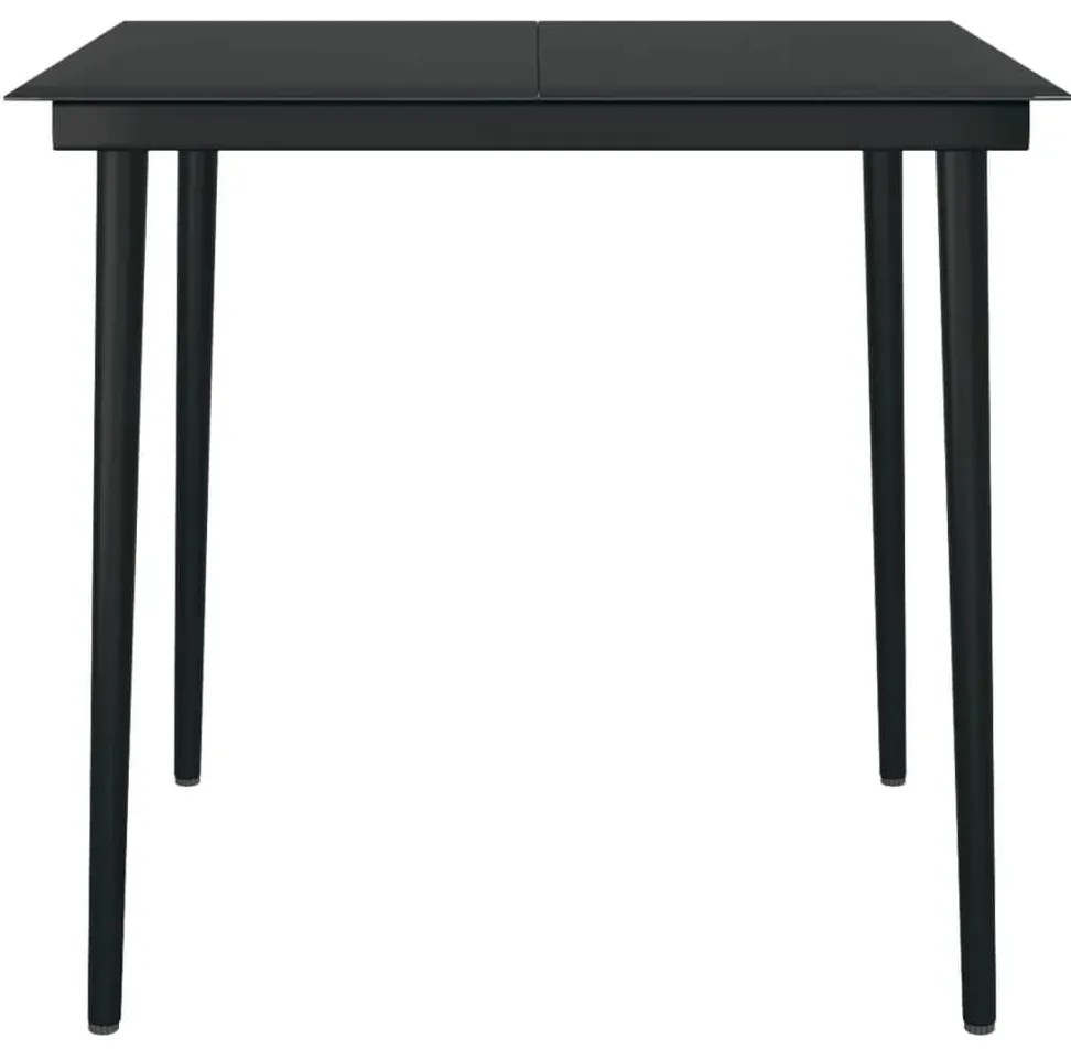 3 pcs conjunto de jantar para jardim preto
