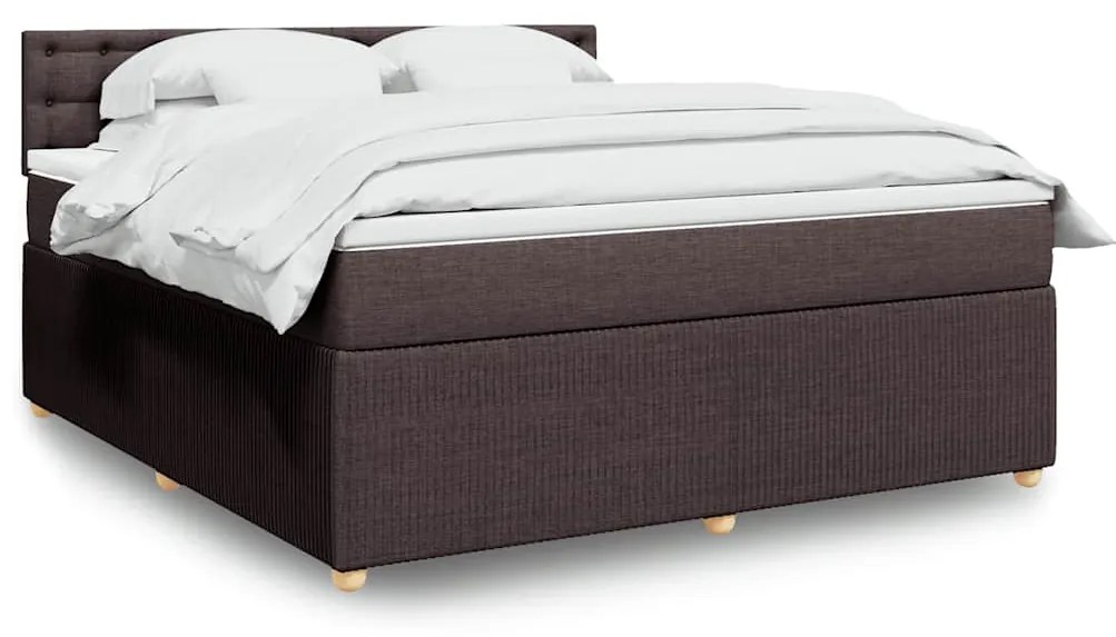 vidaXL Cama com molas/colchão 180x200 cm tecido castanho-escuro