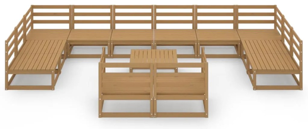 13 pcs conjunto lounge de jardim pinho maciço