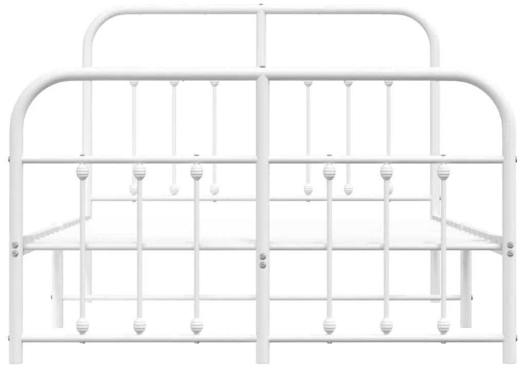 Estrutura de cama com cabeceira e pés 120x190 cm metal branco
