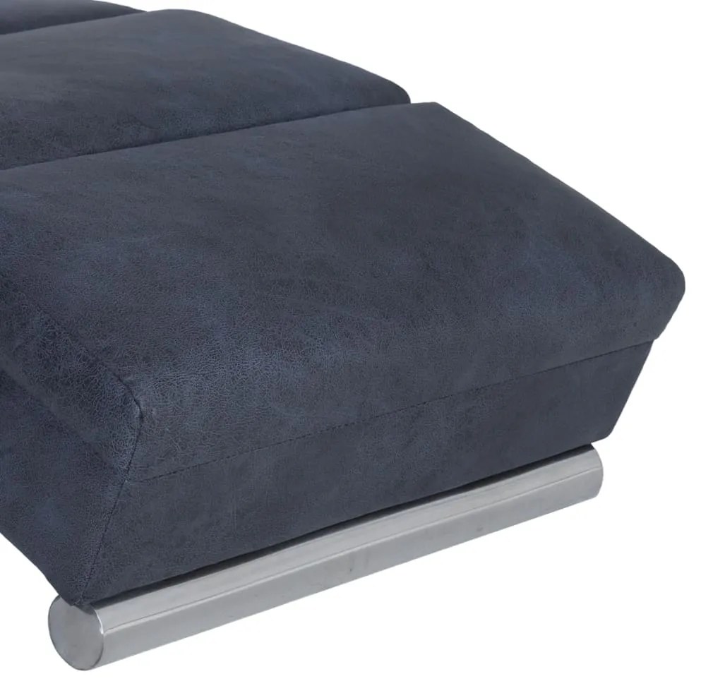 Chaise longue de massagens camurça artificial cinzento
