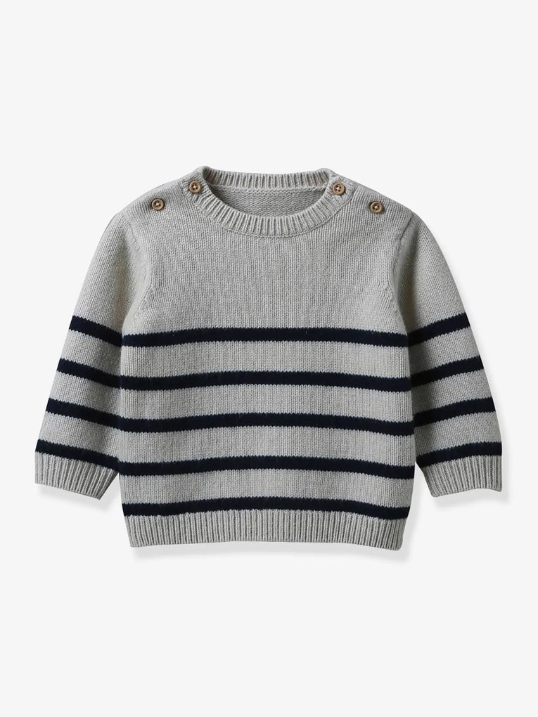 Camisola estilo marinheiro da CYRILLUS, em lã, para bebé bege