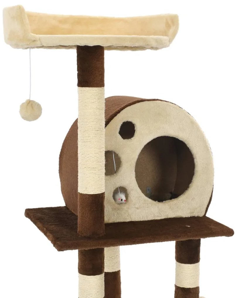 Árvore para gatos com arranhadores sisal 127 cm bege/castanho