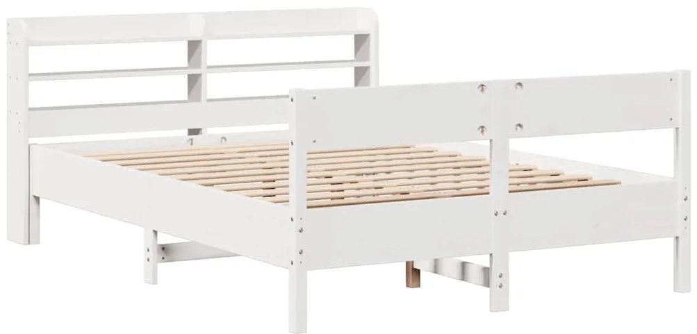 Cama sem colchão 120x200 cm madeira de pinho maciça branco