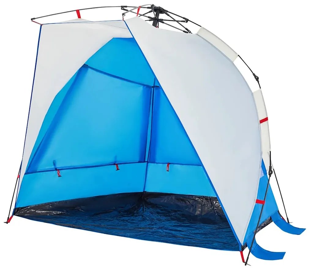 Tenda praia 2 pessoas libertação rápida impermeável azul ciano