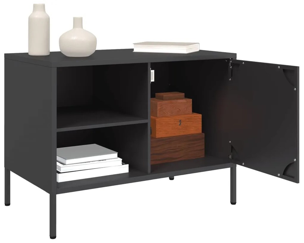 Móveis de TV 2 pcs 68x39x50,5 cm aço preto