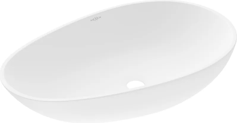 Mexen Nora lavatório de bancada de conglomerado 60 x 36 cm, branco - 23056001