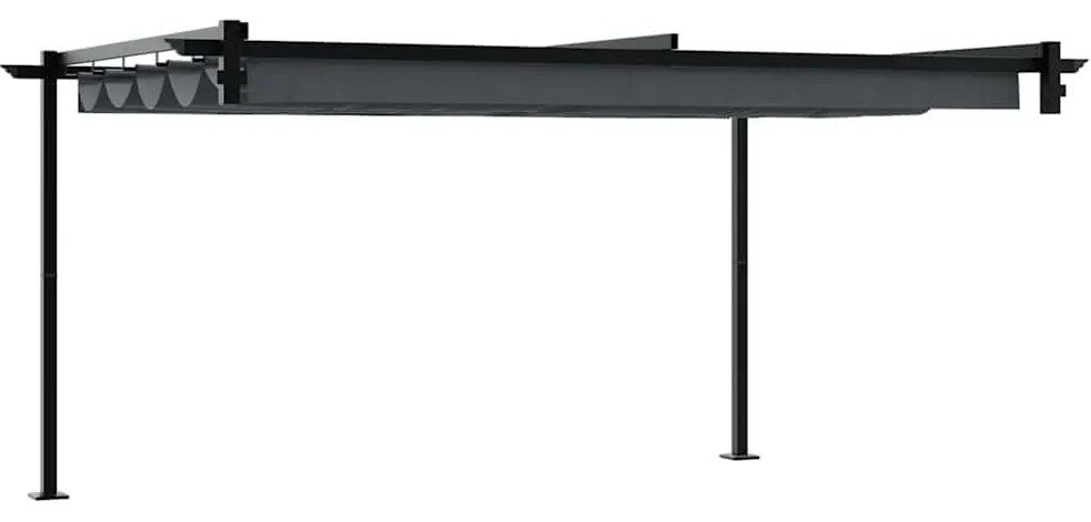 Gazebo Montado na Parede Antracite 3 x 4 m Aço