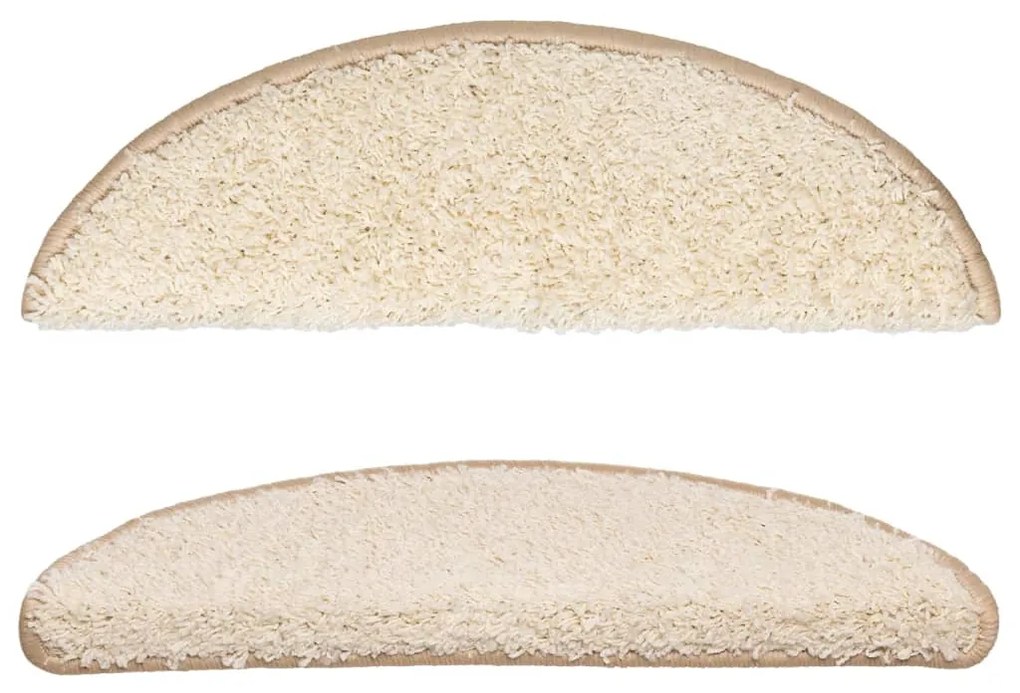 Tapetes de escada 15 pcs 56x17x3 cm creme