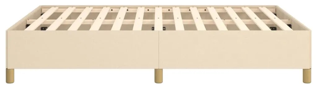 Estrutura de cama sem colchão 140x190 cm tecido cor creme