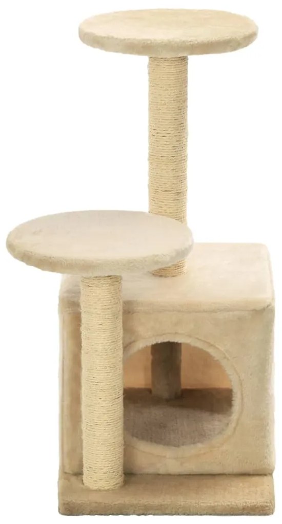 Árvore para gatos c/ postes arranhadores sisal 60 cm bege