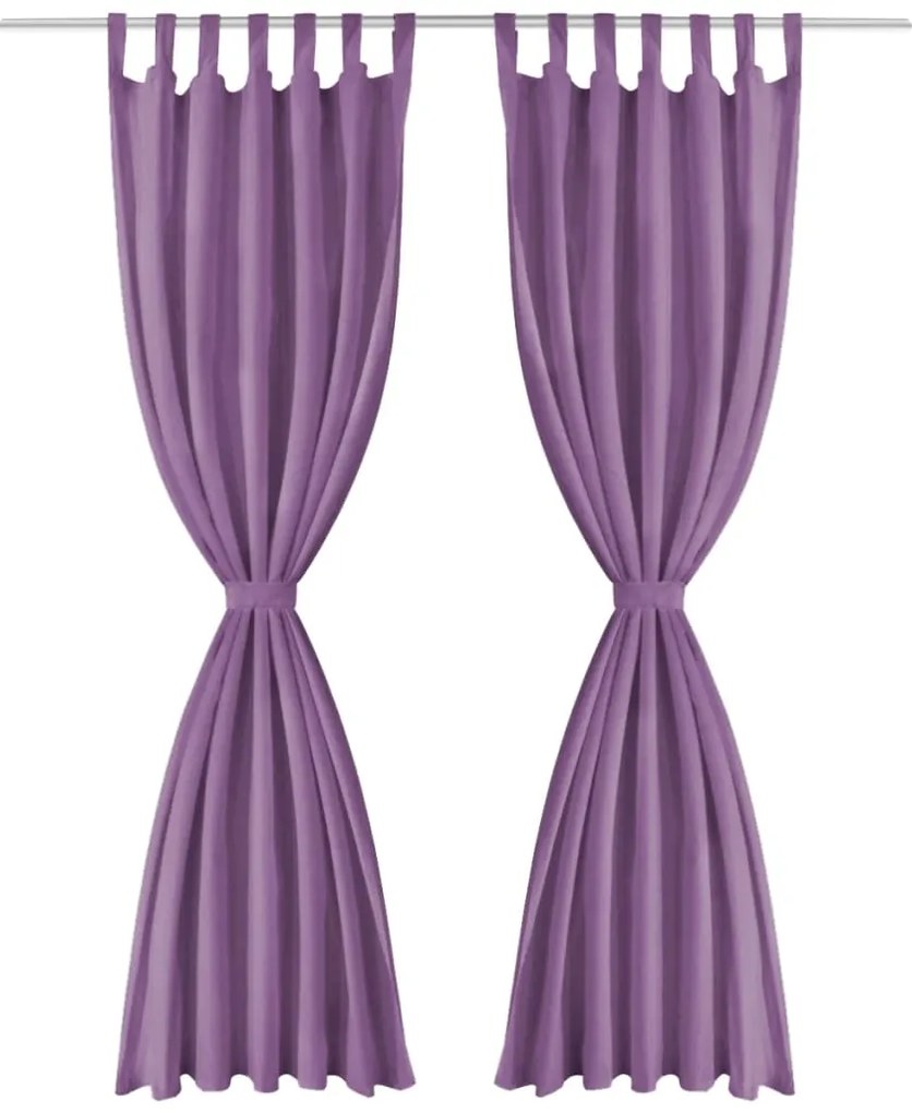 Cortinas de cetim com presilhas 2 pcs 140x175 cm lilás