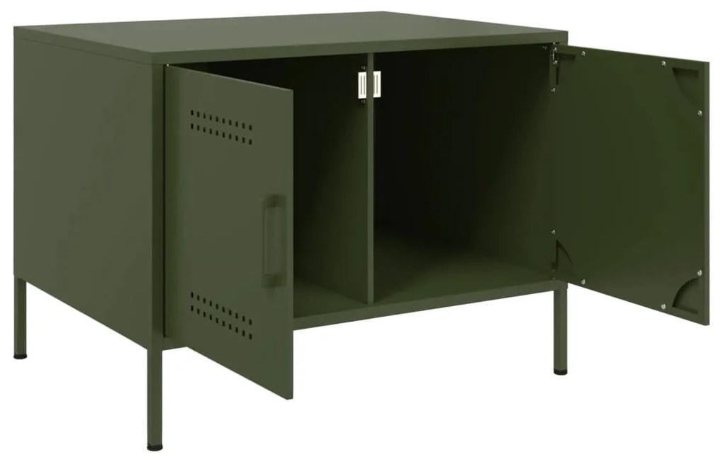 Mesa de centro 68x50x50,5 cm aço verde azeitona