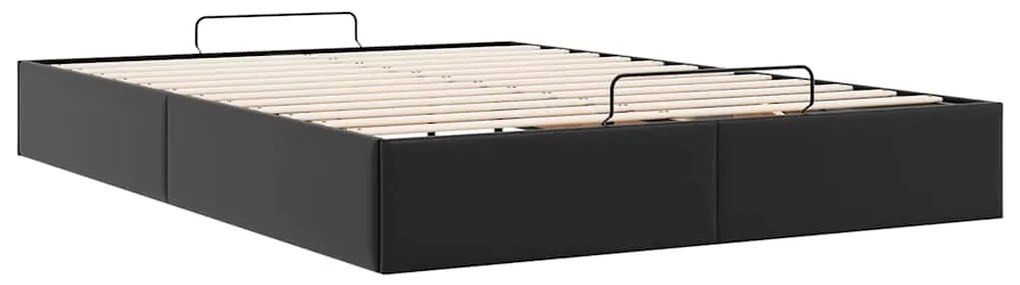 Estrutura de cama otomana sem colchão 140x200 cm preto