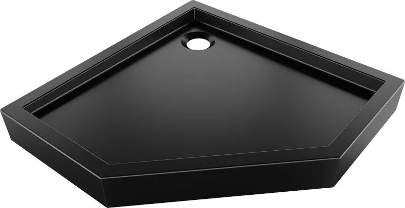 Mexen Flow+ base de duche pentagonal 100 x 100 cm, preto mate - 46P701010H