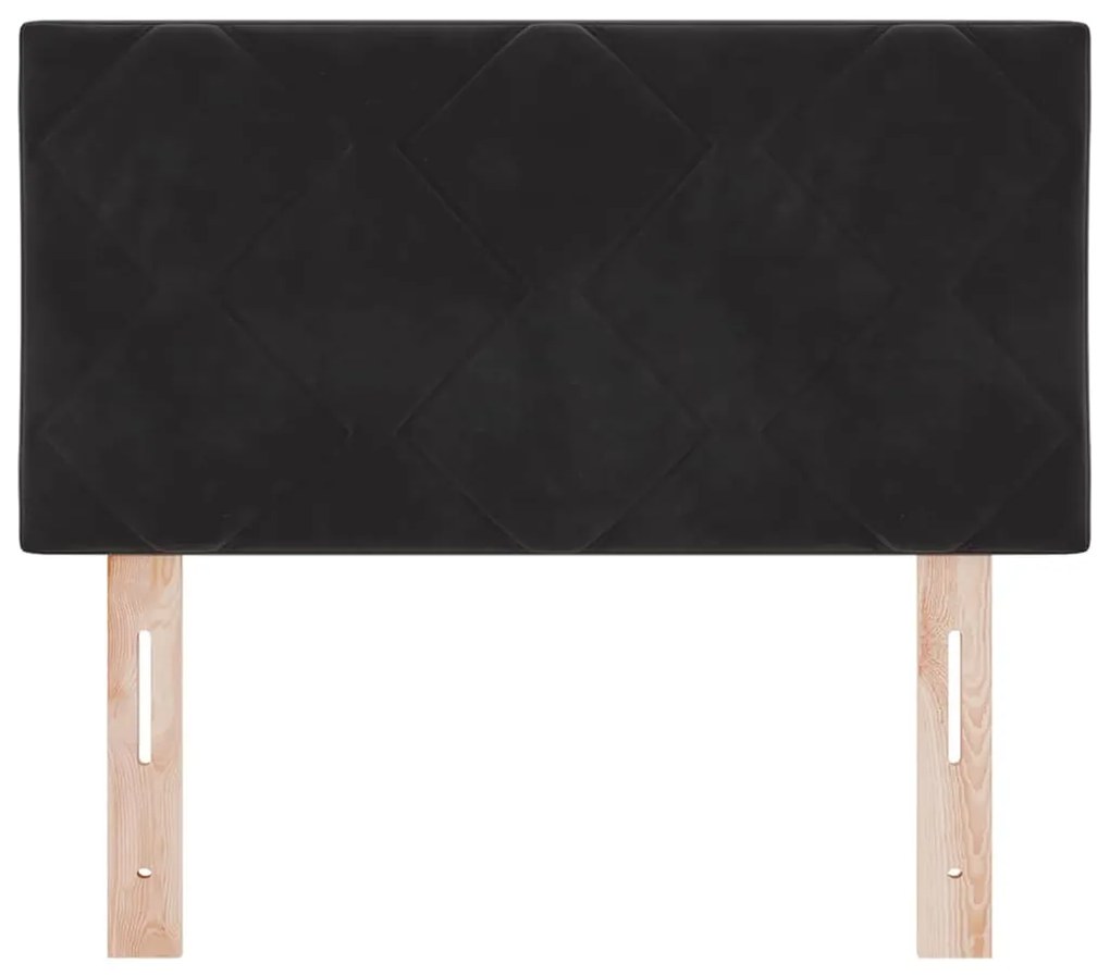 Cabeceira LED com Design de Blocos de Diamante, Preta, 80 cm