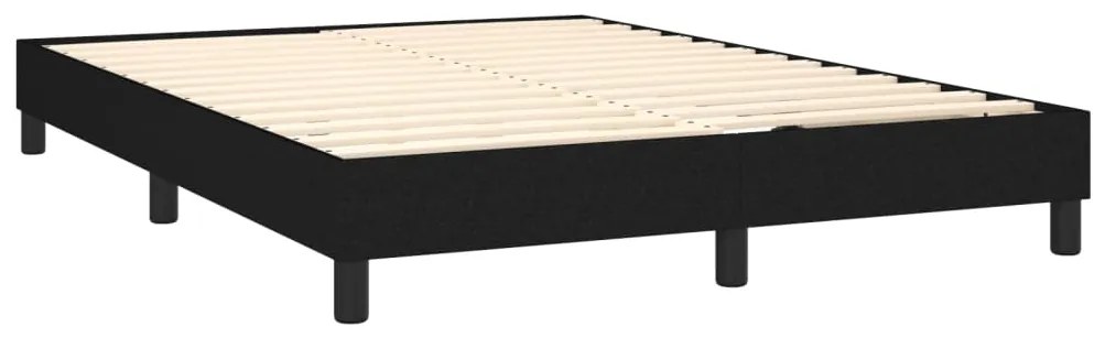 Estrutura de cama sem colchão 140x190 cm tecido preto