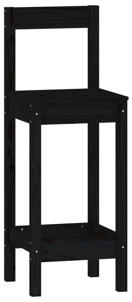 3 pcs conjunto de bar pinho maciço preto