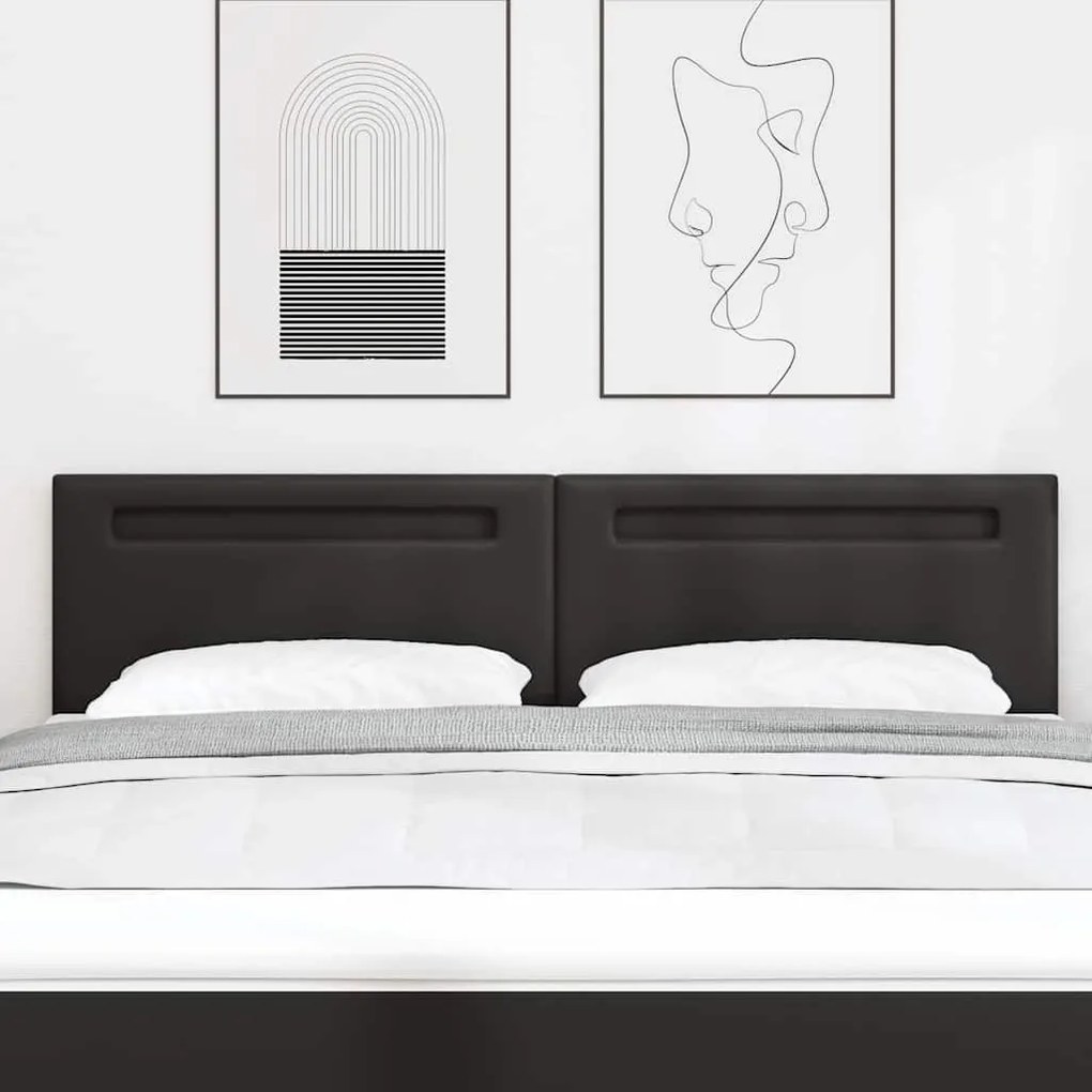 Cabeceira vidaXL Design Simples Preto 180 cm Couro Sintético